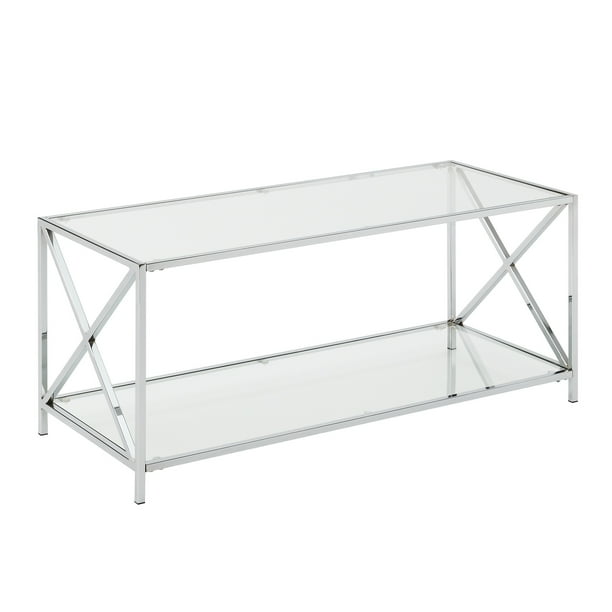 Clear Glass/Chrome Frame Convenience Concepts Oxford End Table Clear Glass/Chrome Frame Convenience Concepts Oxford End Table
